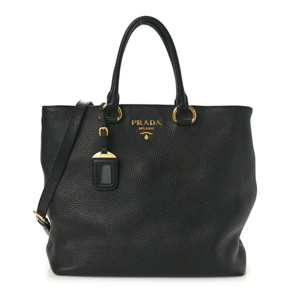 Prada Vitello Daino Shopping Tote Black 1 of 12