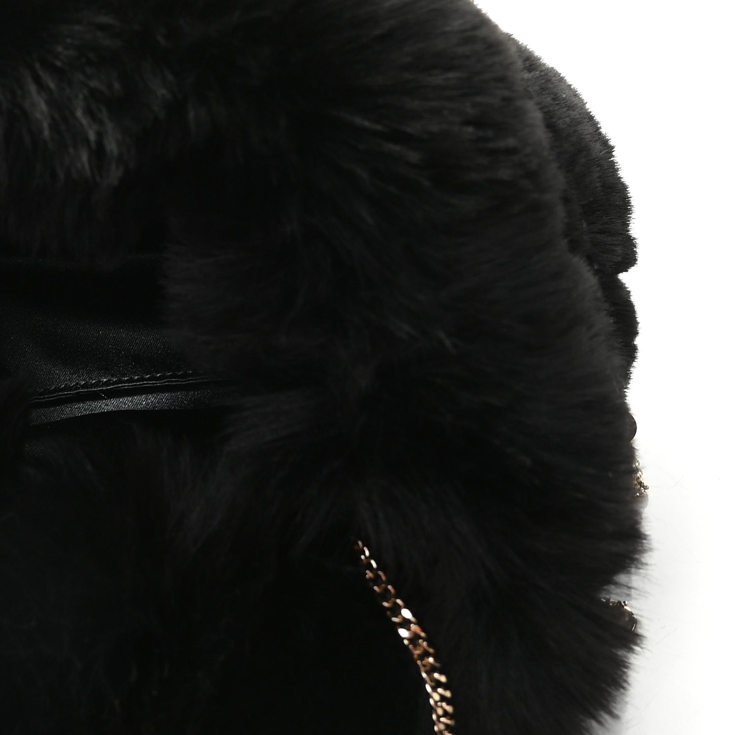 Faux Fur Bucket Bag Black