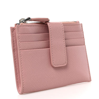 Prada Saffiano Metal Zip Card Holder Wallet Pesco 6 of 14