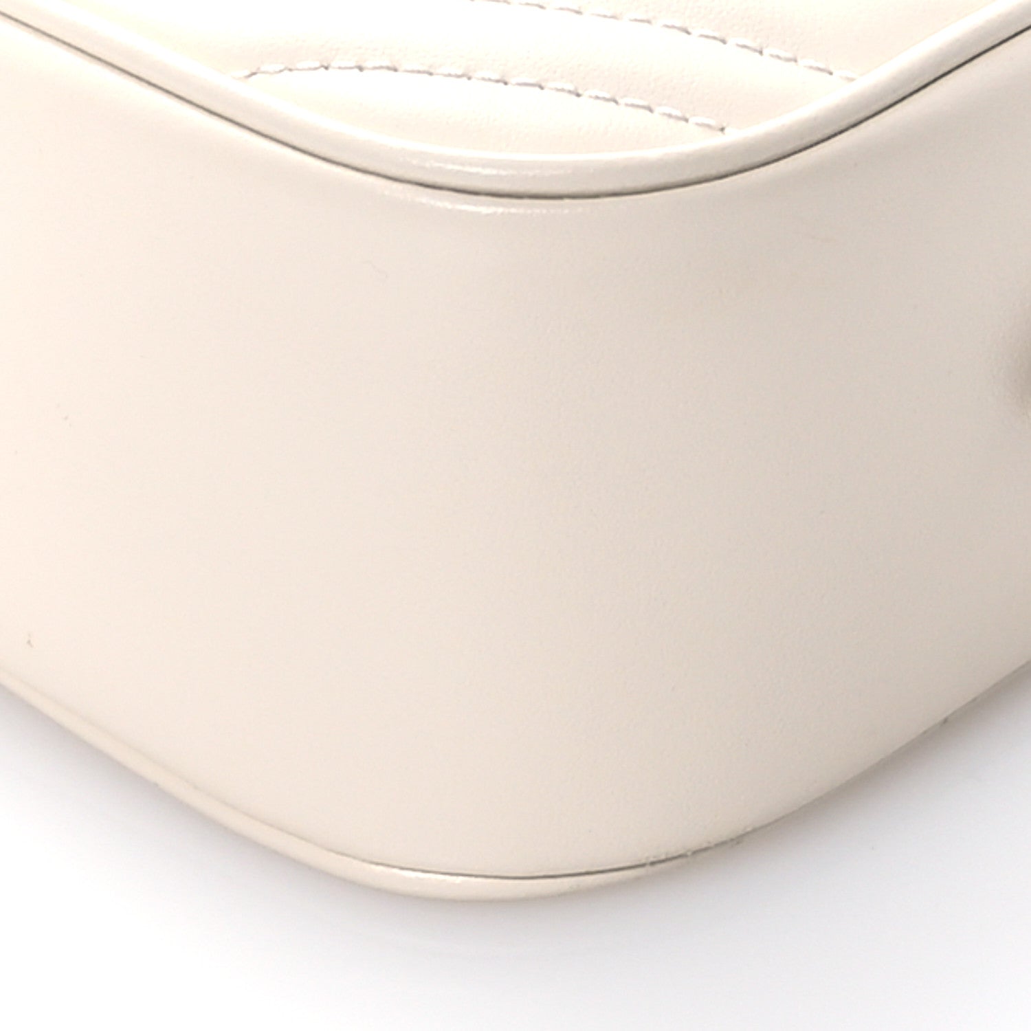 Gucci Calfskin Matelasse Small GG Marmont Chain Shoulder Bag White 10 of 11