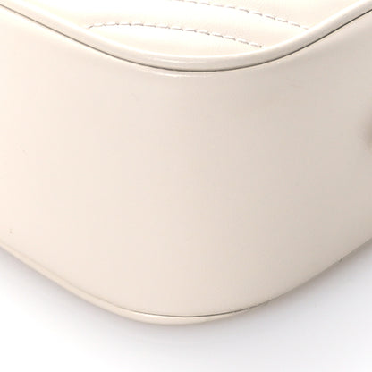 Gucci Calfskin Matelasse Small GG Marmont Chain Shoulder Bag White 10 of 11