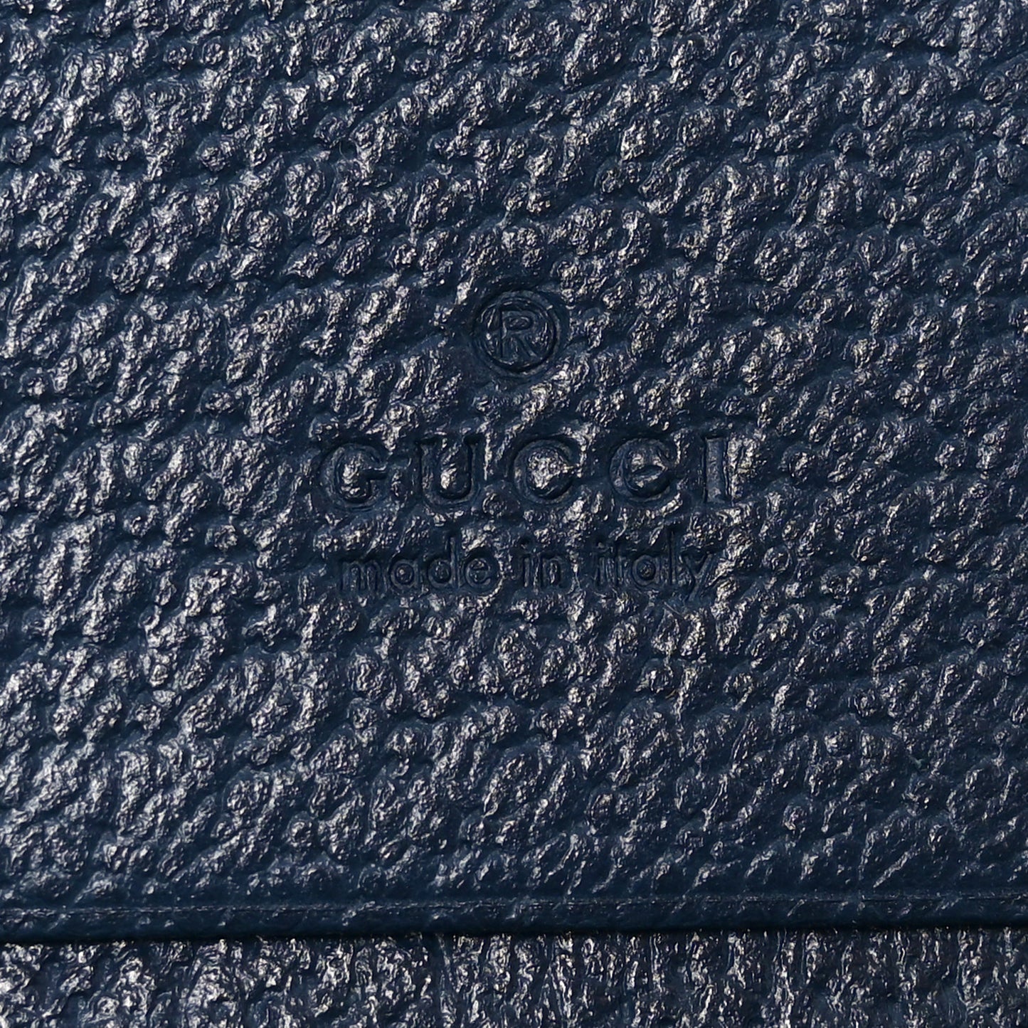 Textured Calfskin Web Ophidia Card Case Blue Agata