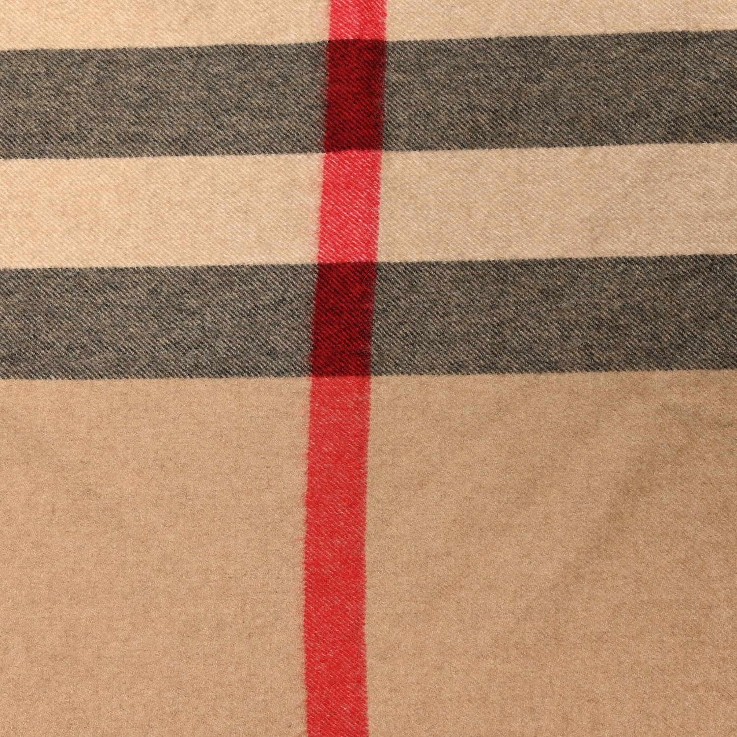 Burberry Cashmere Giant Check Triangle Fringe Scarf Beige 2 of 3