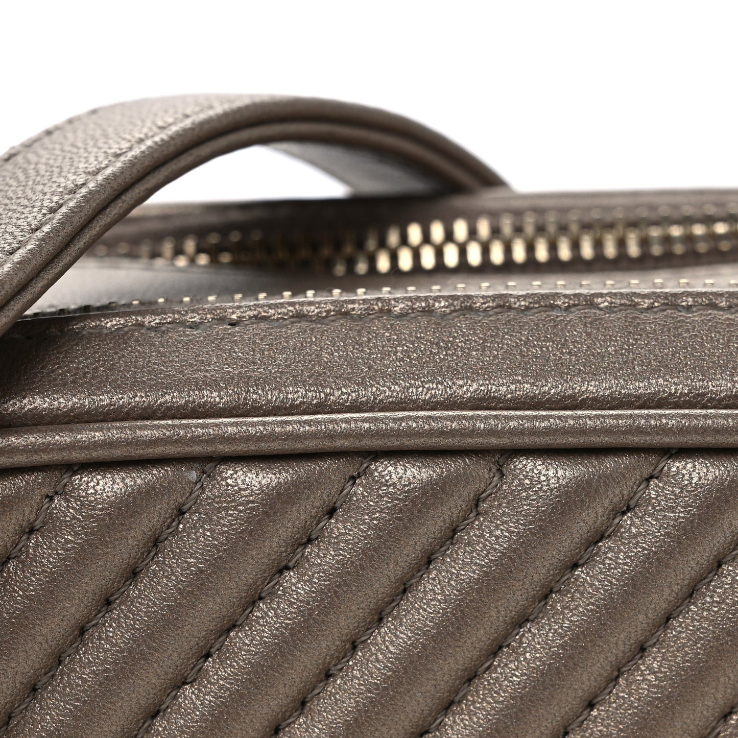 Metallic Lambskin Mini Coco Boy Camera Case Dark Gold