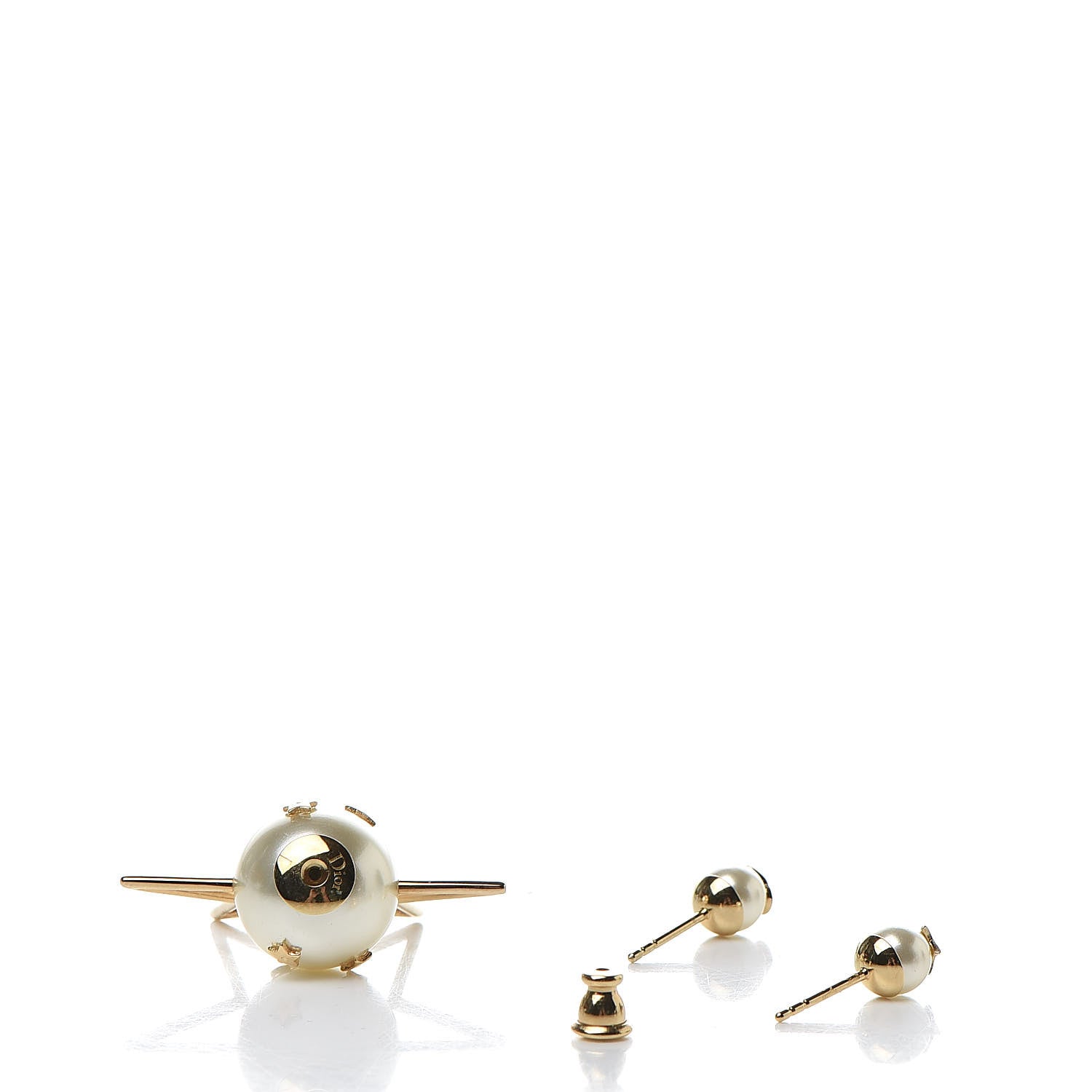 Christian Dior Pearl Dior Star Tribales Earrings Gold 4 of 5