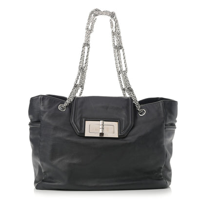 Chanel Calfskin Mademoiselle Lock Shopper Tote Black 1 of 10