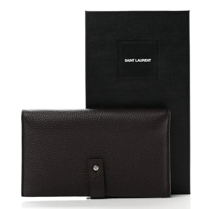 Saint Laurent Grained Calfskin Souple Thin Wallet Amaranto 9 of 9