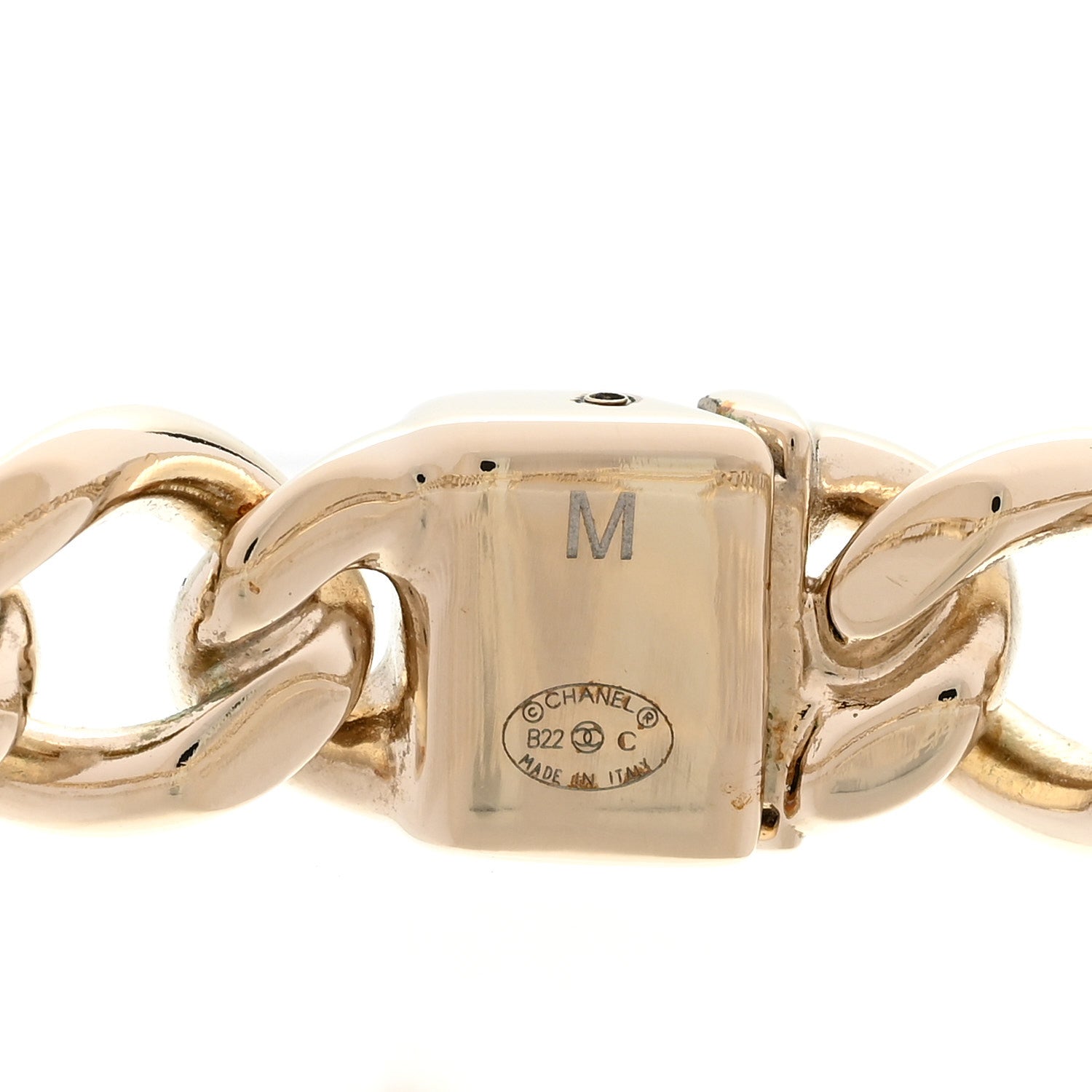 Chanel Metal CC Chain Link Choker Necklace M Gold 5 of 7