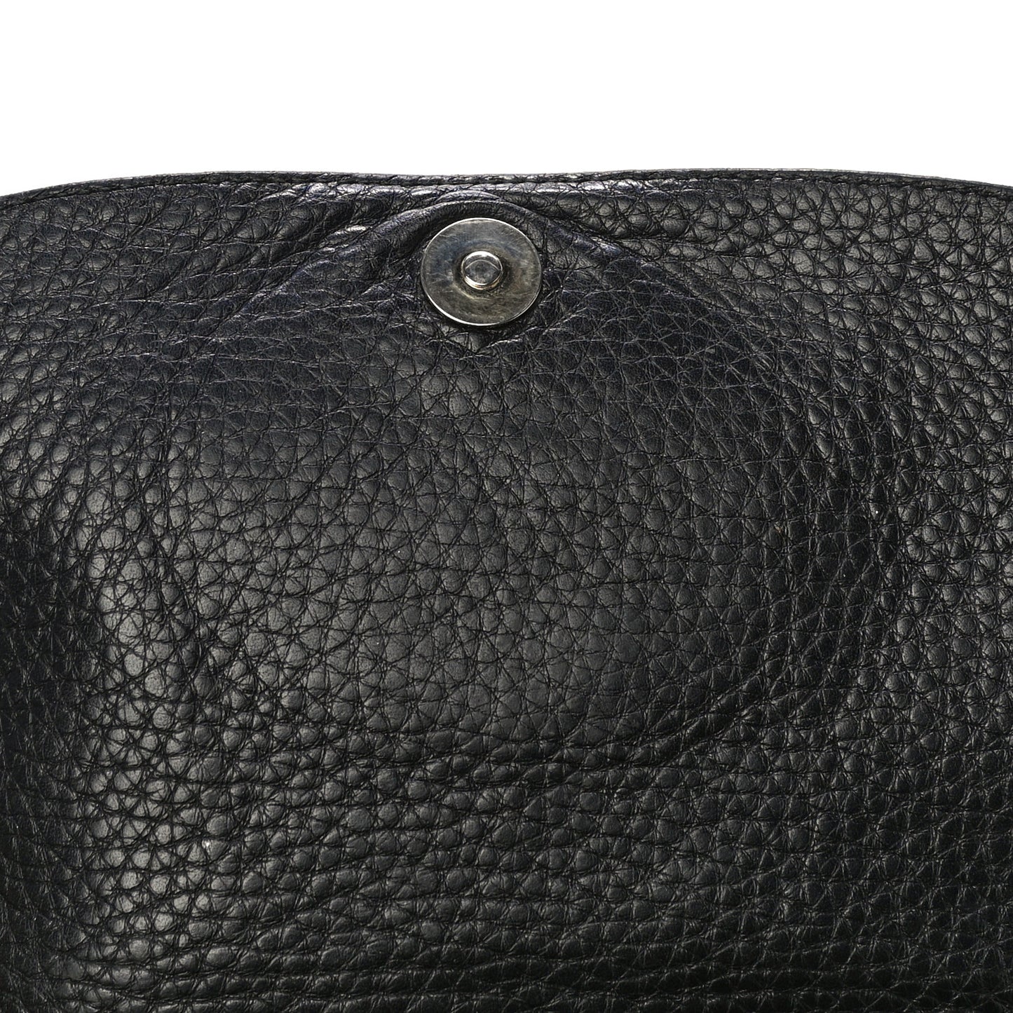 Pebbled Calfskin Medium Soho Flap Crossbody Black