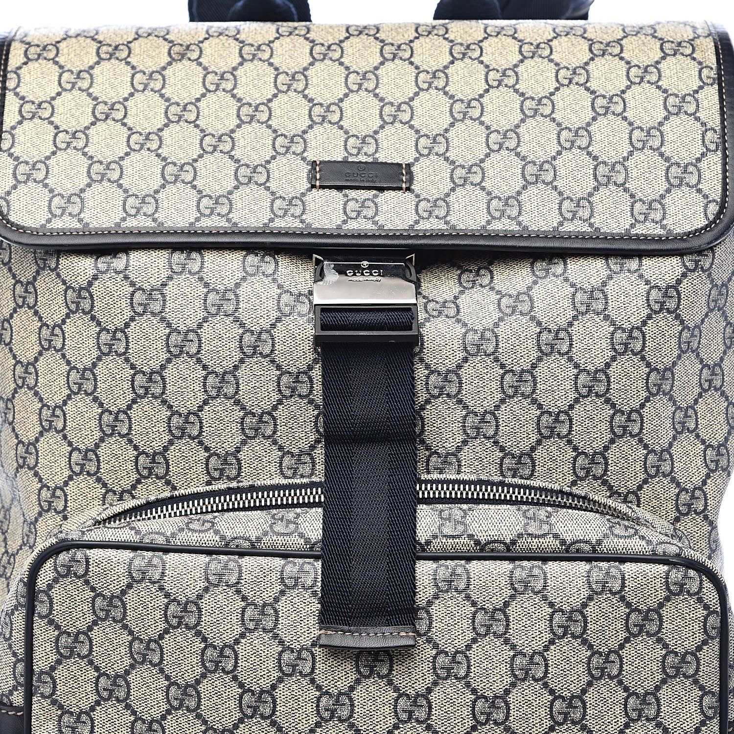 Gucci GG Supreme Monogram Medium Single Buckle Backpack Navy 11 of 11