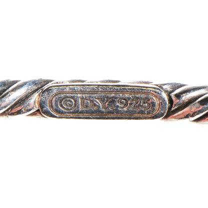 David Yurman Sterling Silver Turquoise Color Classics Cable Bangle Bracelet Set of 2 3 of 5