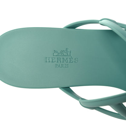 Hermes Rubber Womens Egerie Sandals 39 Vert Embrun 7 of 9
