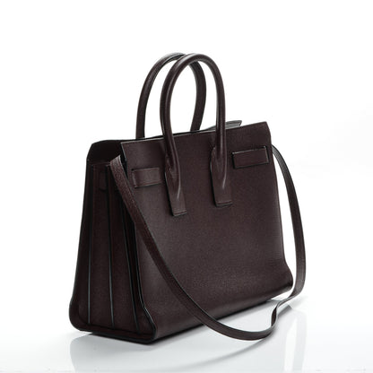 Saint Laurent Grained Calfskin Small Classic Sac De Jour Bordeaux 3 of 7
