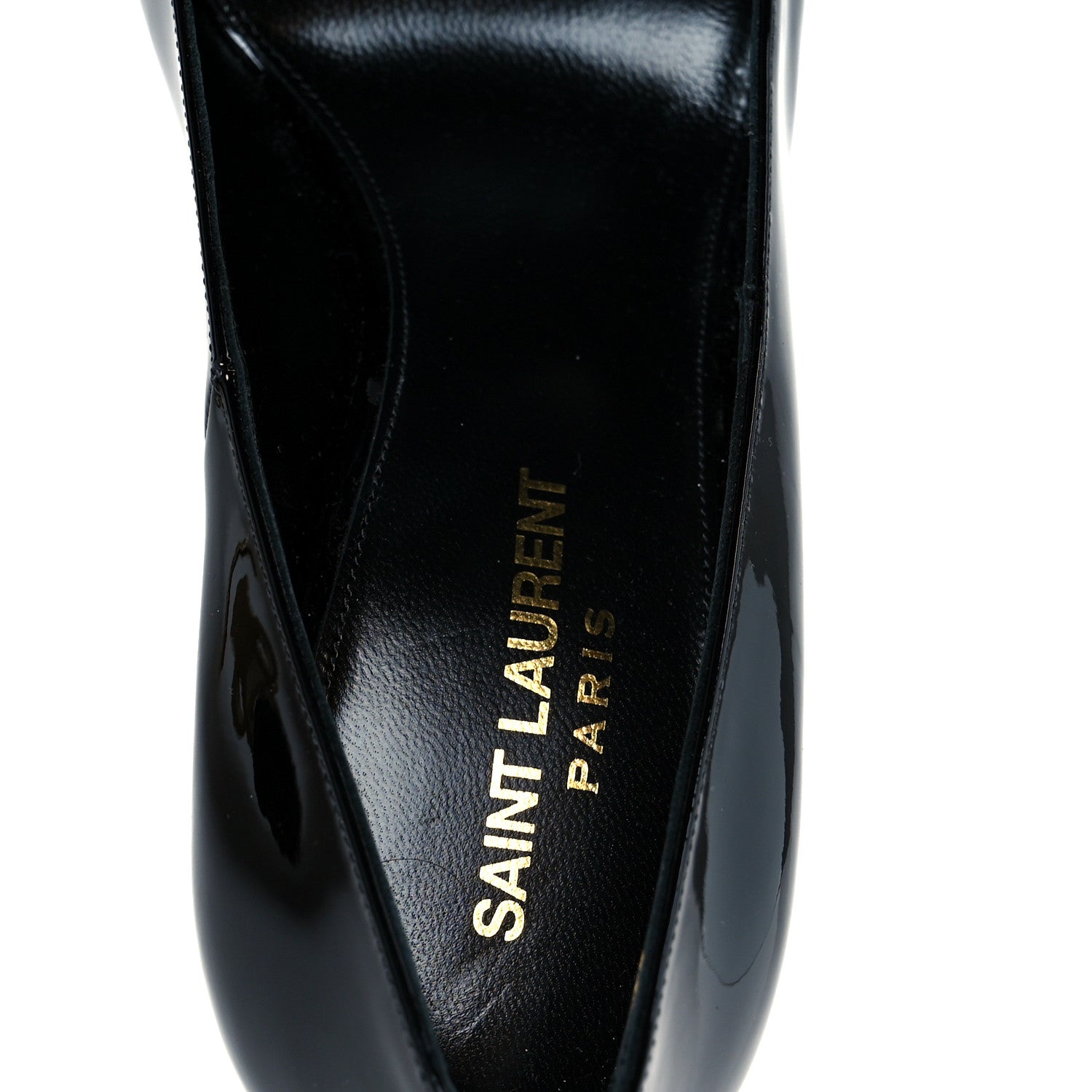 Saint Laurent Patent Opyum 110 Pumps 38 Black Gold 7 of 10