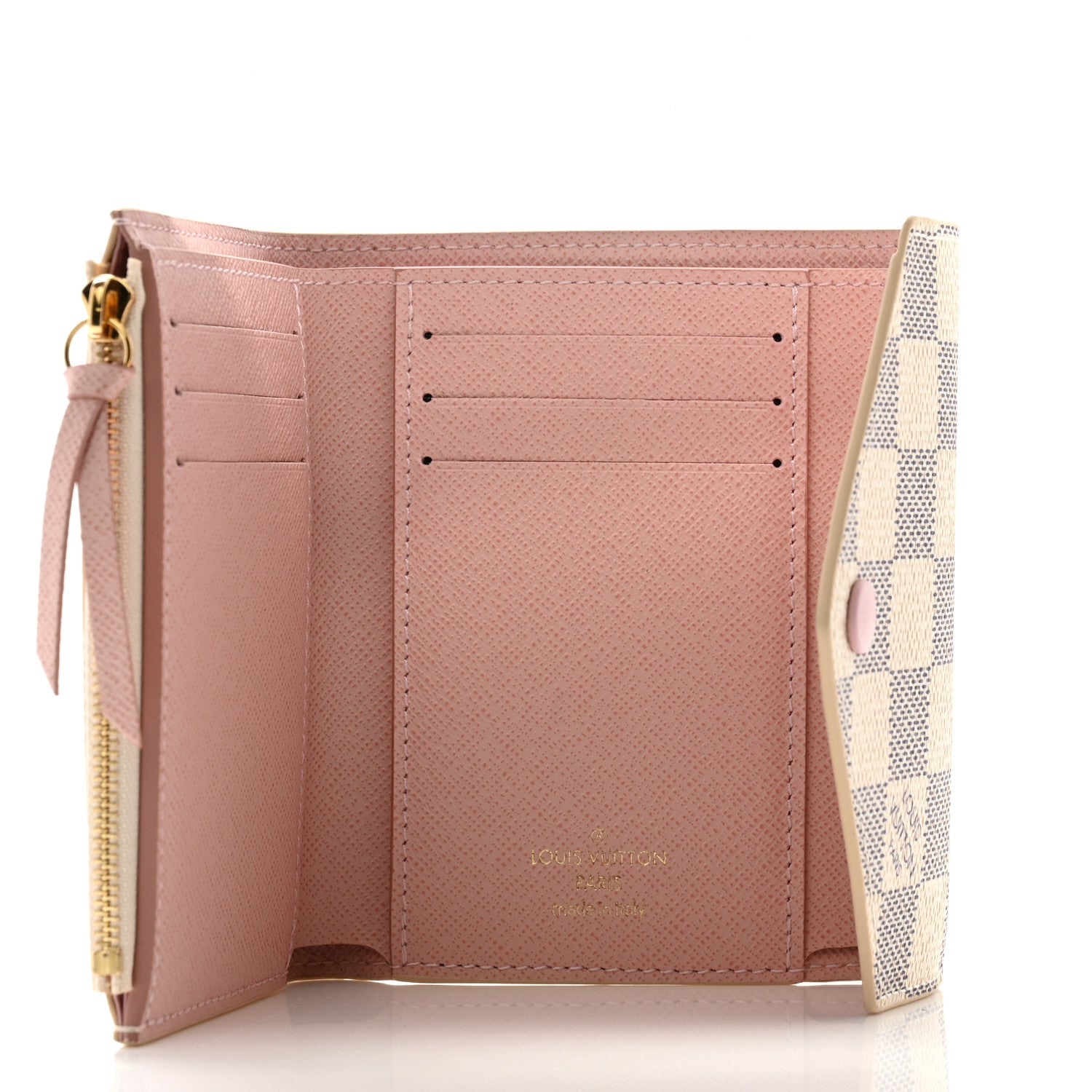 Louis Vuitton Damier Azur Victorine Wallet Rose Ballerine 5 of 7