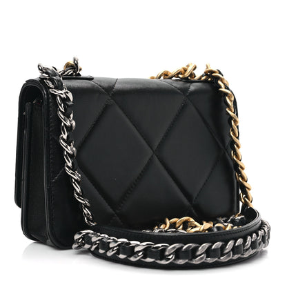 Chanel Lambskin Quilted Chanel 19 Wallet On Chain WOC Black 3 of 11
