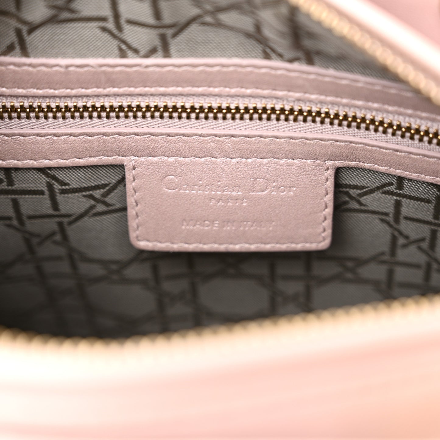 Pearly Lambskin Cannage Medium Lady Dior Lotus