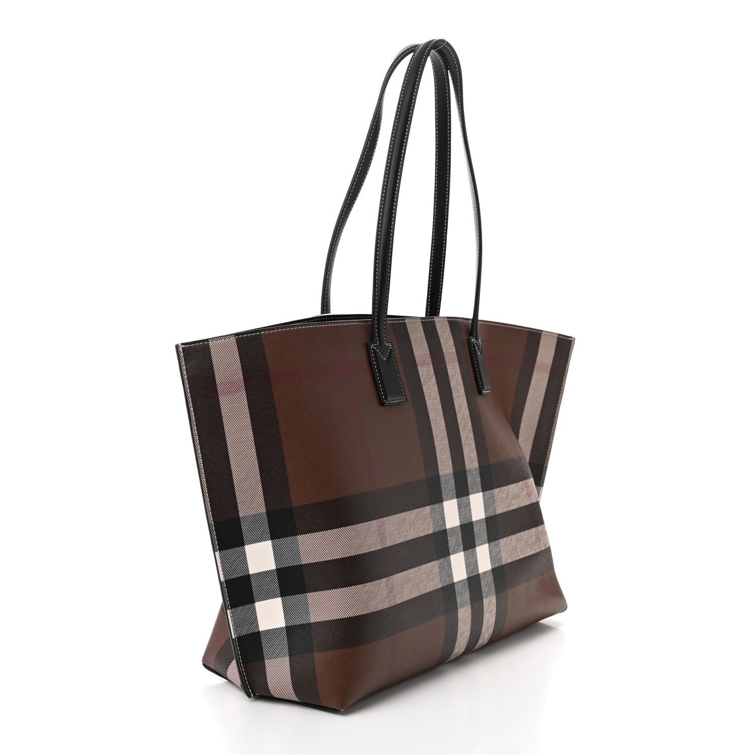 Burberry E-Canvas Check Medium Soft TB Tote Dark Birch Brown 3 of 11