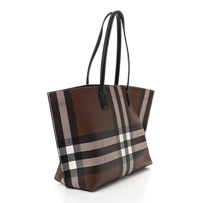 Burberry E-Canvas Check Medium Soft TB Tote Dark Birch Brown 3 of 11