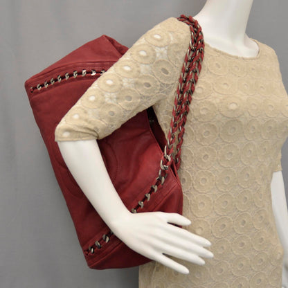 Chanel Leather Modern Chain Tote Red 2 of 11
