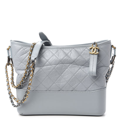 Chanel Aged Calfskin Quilted Medium Gabrielle Hobo Light Blue 1 of 11