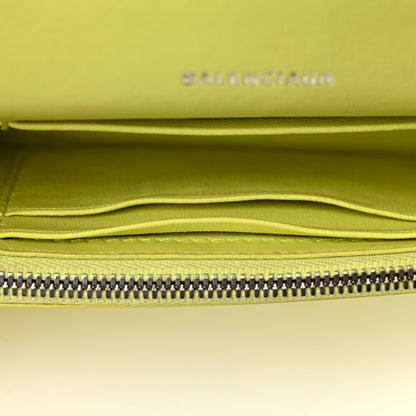 Balenciaga Shiny Box Calfskin XS Hourglass Wallet On Chain Lime 11 of 12