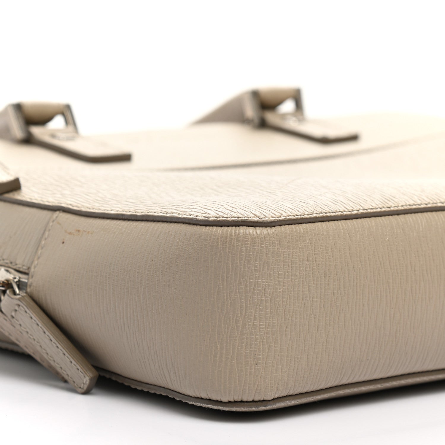 Salvatore Ferragamo Calfskin Zip Around Briefcase Beige 5 of 16