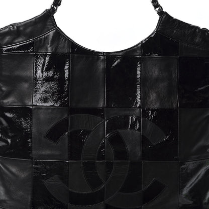 Chanel Patent Calfskin Patchwork Brooklyn Tote Black 9 of 9