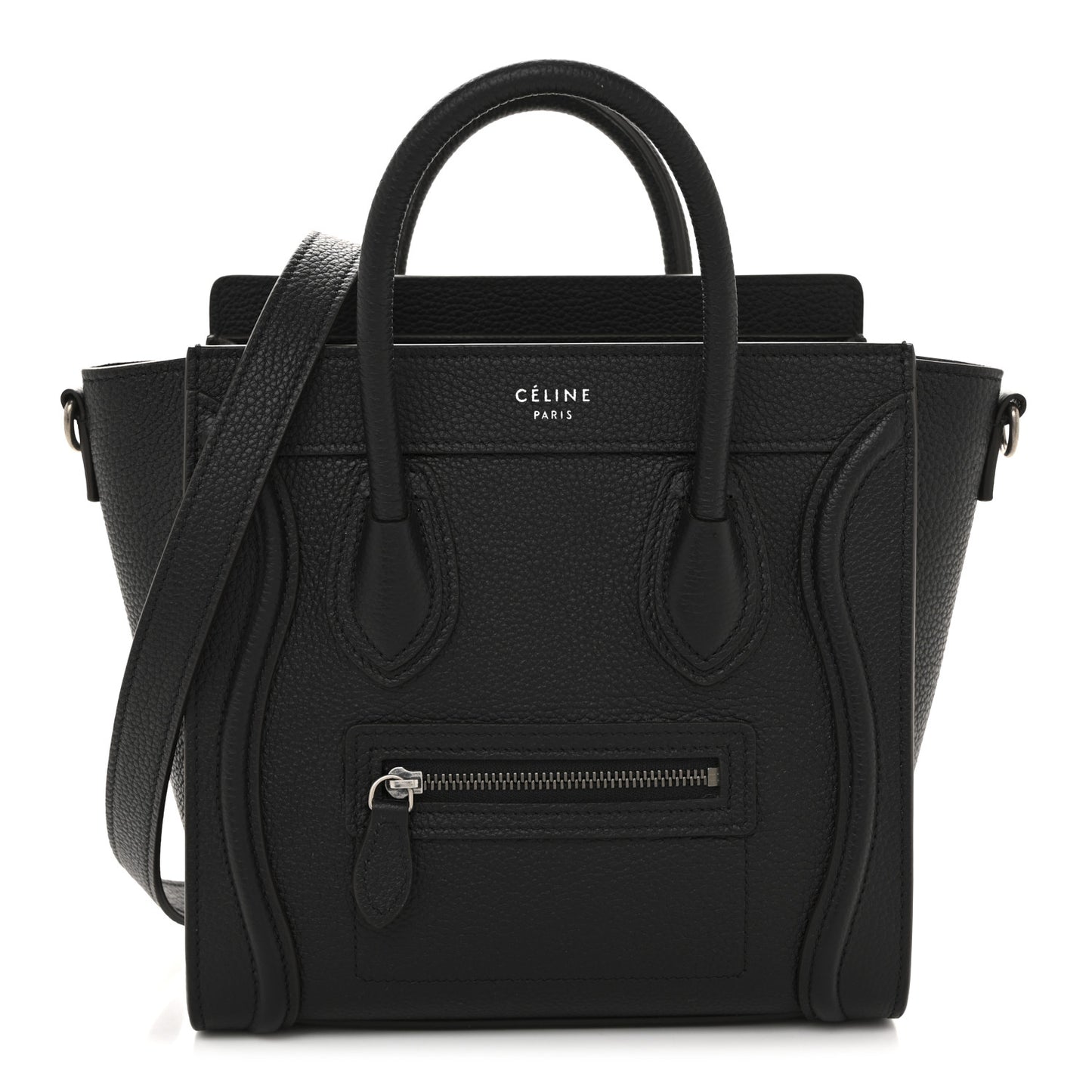 Drummed Calfskin Nano Luggage Black