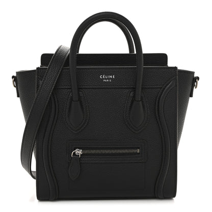 Celine Drummed Calfskin Nano Luggage Black 1 of 12