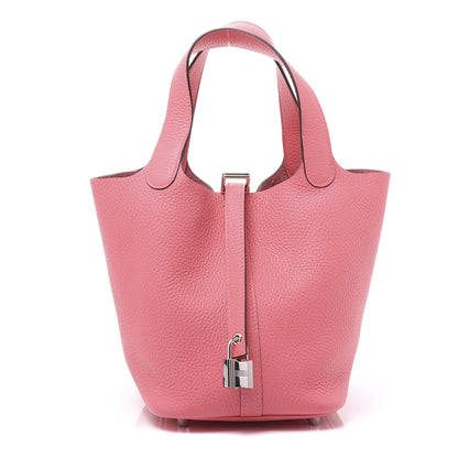 Hermes Taurillon Clemence Picotin Lock 18 PM Rose Azalee 1 of 12