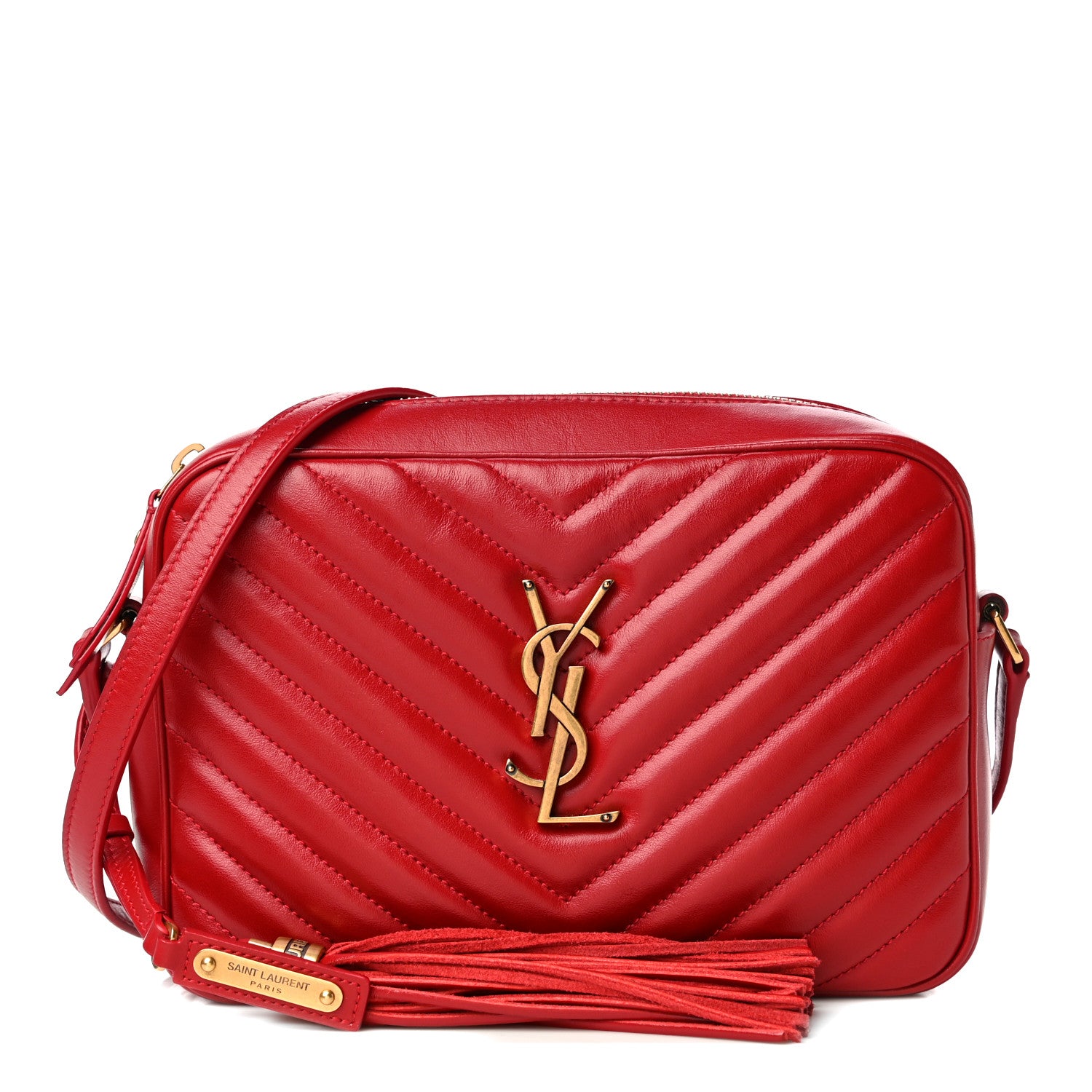 Saint Laurent Calfskin Matelasse Monogram Lou Camera Bag Rouge Eros 1 of 13