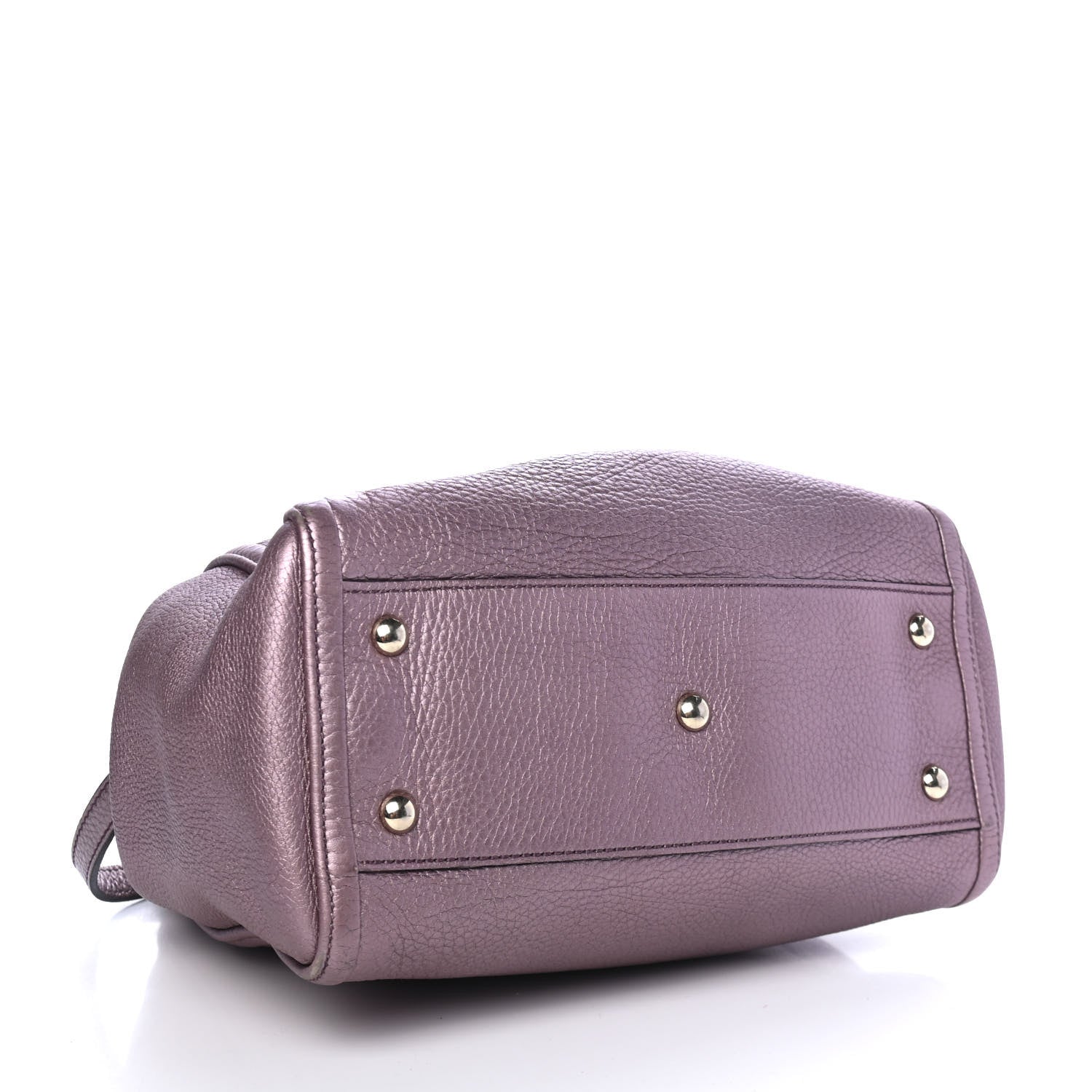 Gucci Metallic Pebbled Calfskin Small Soho Shoulder Bag Purple 3 of 5