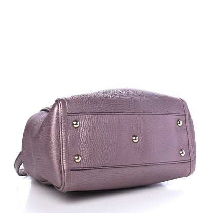 Gucci Metallic Pebbled Calfskin Small Soho Shoulder Bag Purple 3 of 5