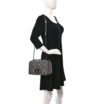 Christian Dior Calfskin Macrocannage Medium Caro Bag Iron Grey 2 of 9