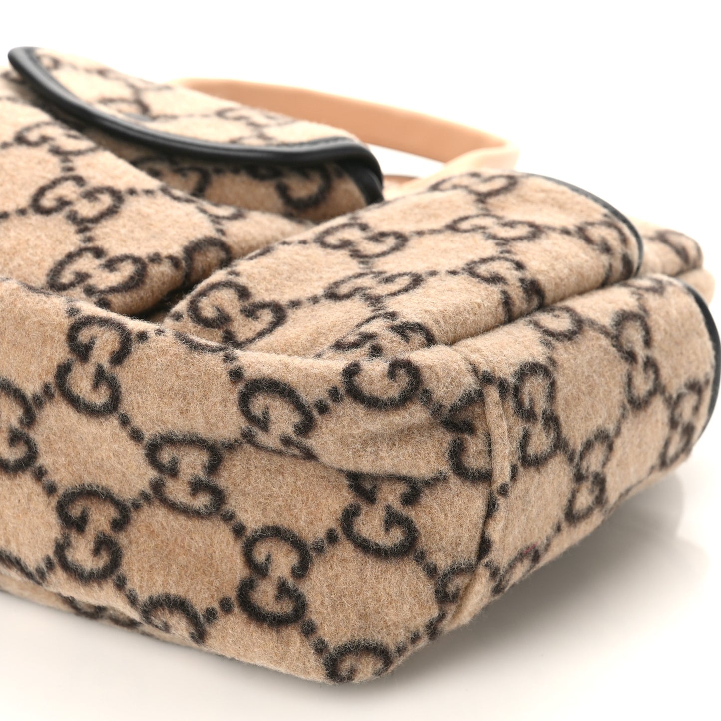 Covered Wool GG Monogram Childrens Tote Beige Ebony