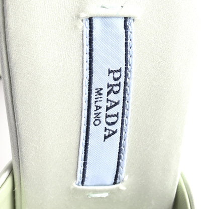 Prada Satin Crystal Logo 90mm Slide Sandals 36.5 Acqua 8 of 9
