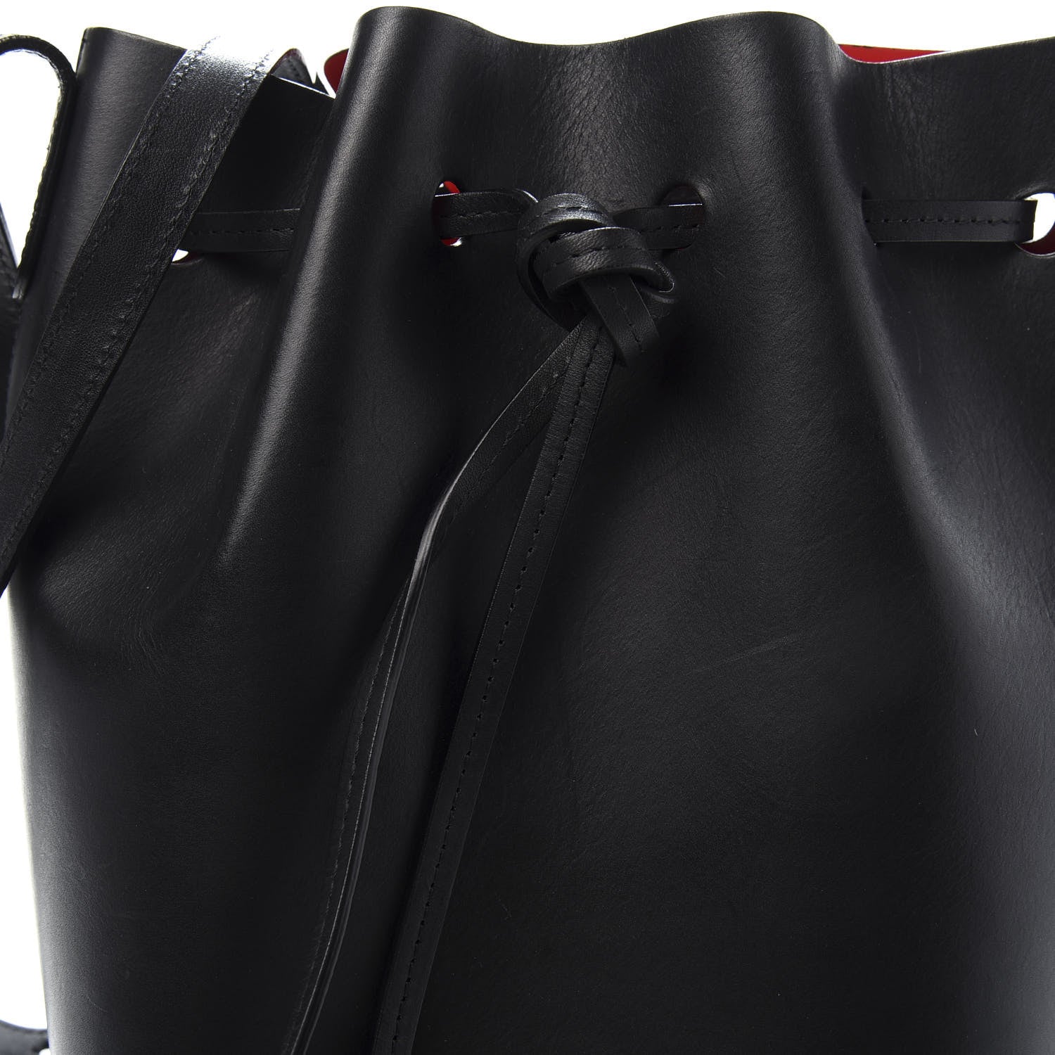 Mansur Gavriel Vegetable Tanned Calfskin Mini Bucket Bag Black Flamma 10 of 11
