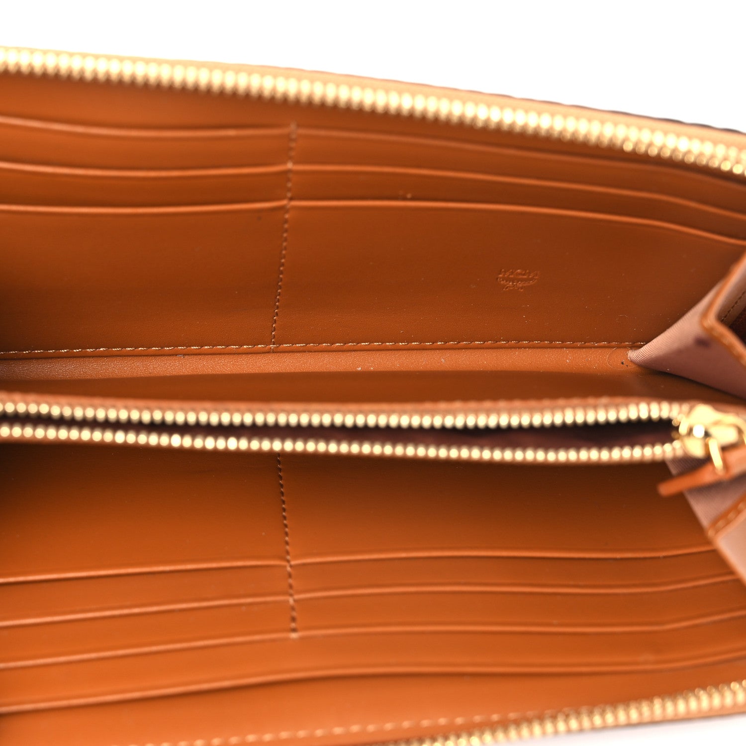 MCM Visetos Large Zip Around Wallet Cognac 5 of 9