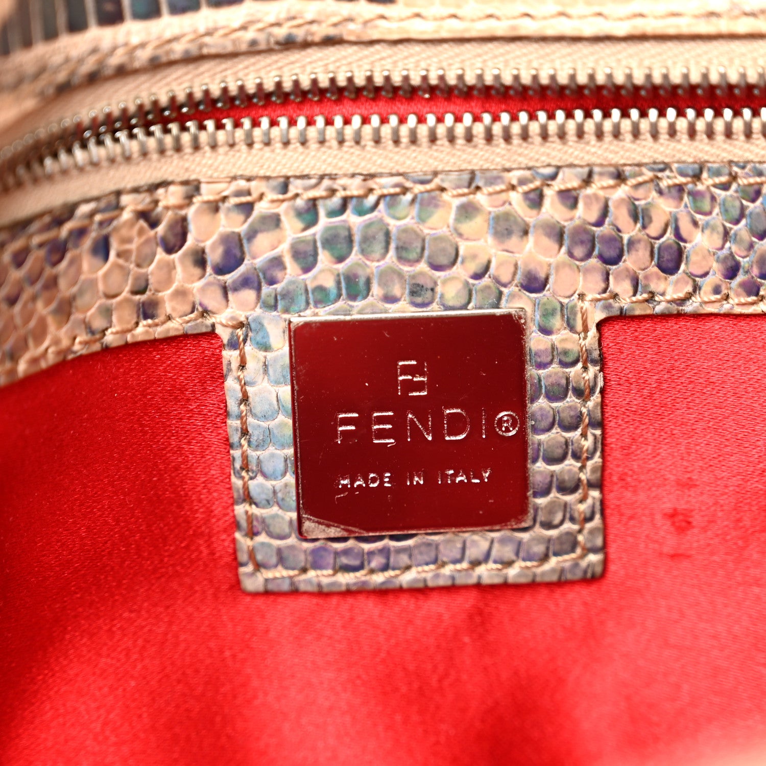 Fendi Iridescent Lizard Baguette Natural Multicolor 6 of 11