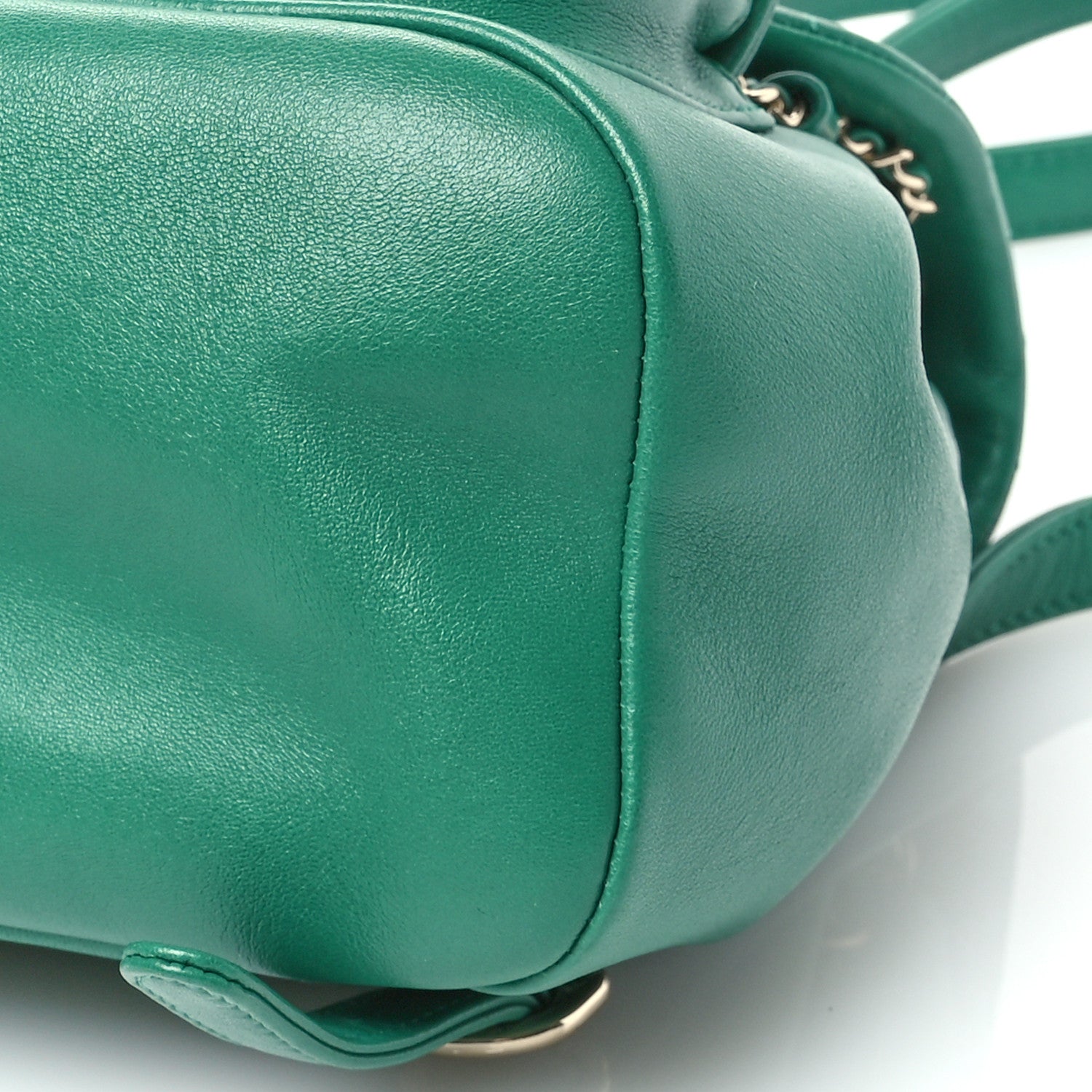 Chanel Lambskin Quilted Small Duma Drawstring Backpack Green 10 of 11