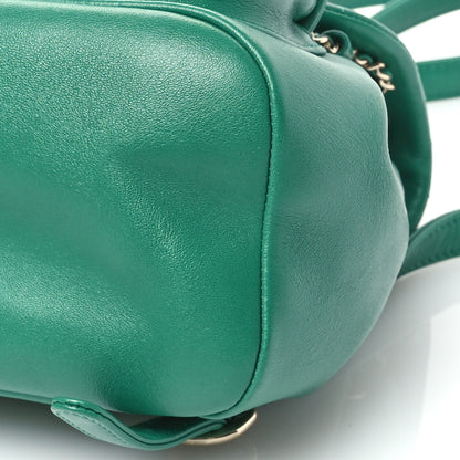 Chanel Lambskin Quilted Small Duma Drawstring Backpack Green 10 of 11