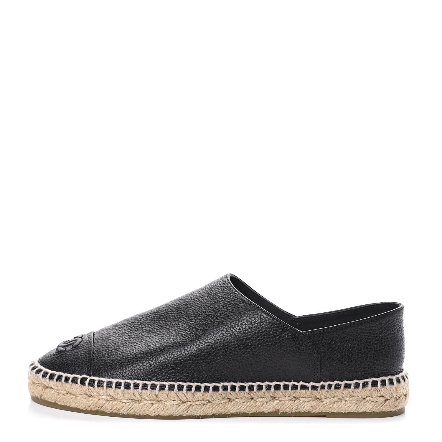 Chanel Grained Calfskin CC Espadrilles 41 Black 1 of 10