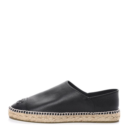 Chanel Grained Calfskin CC Espadrilles 41 Black 1 of 10