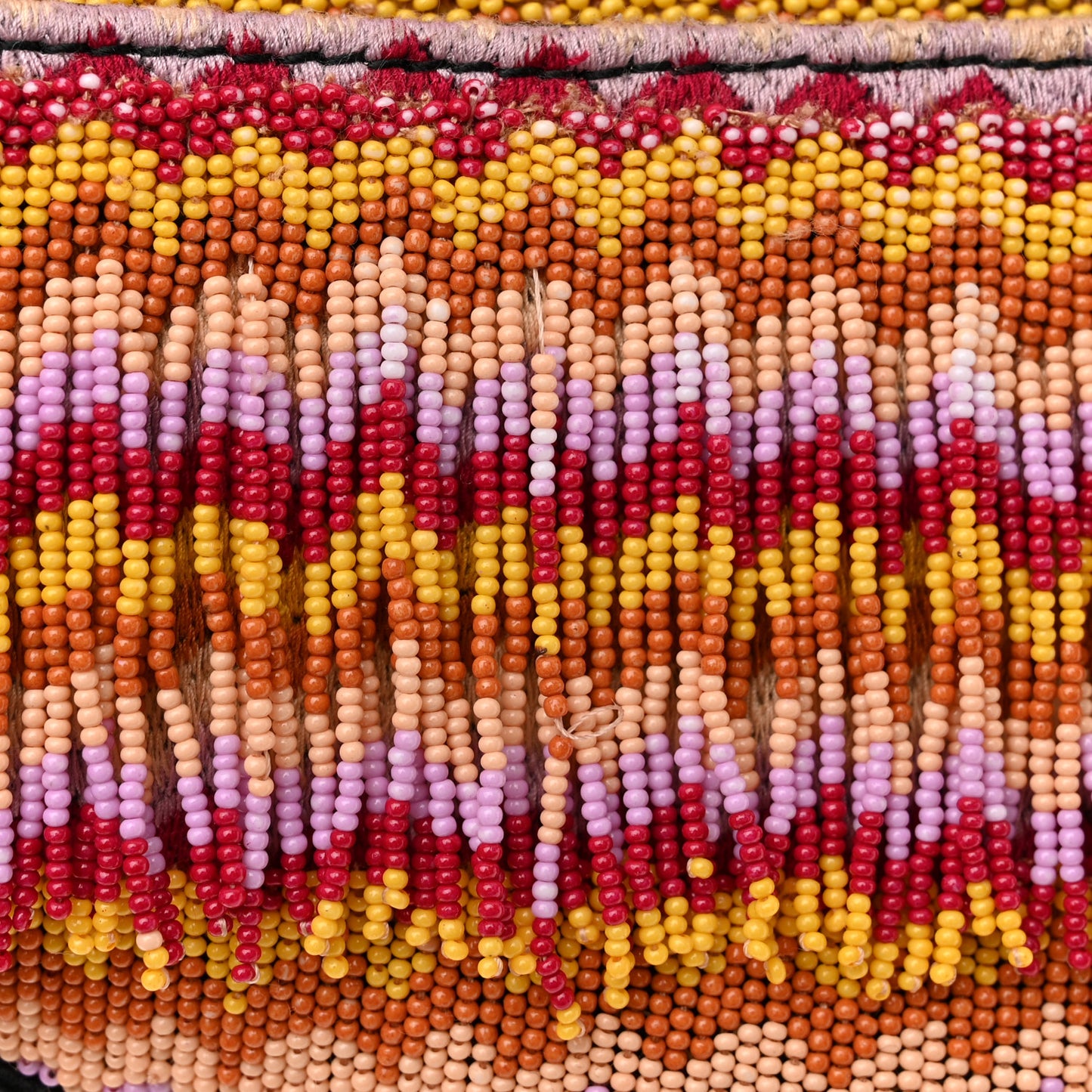 Embroidered Fringe Beaded Mini Saddle Bag Multicolor