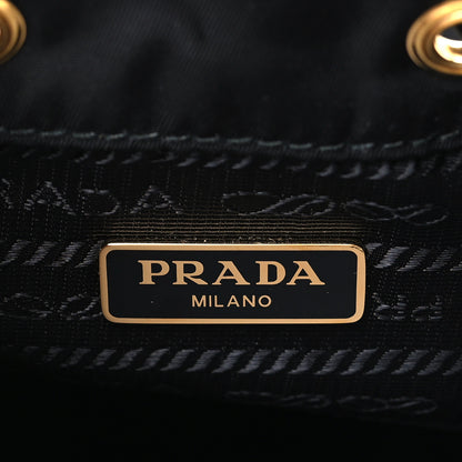 Prada Saffiano Tessuto Nylon Mini Bucket Crossbody Bag Black 6 of 9