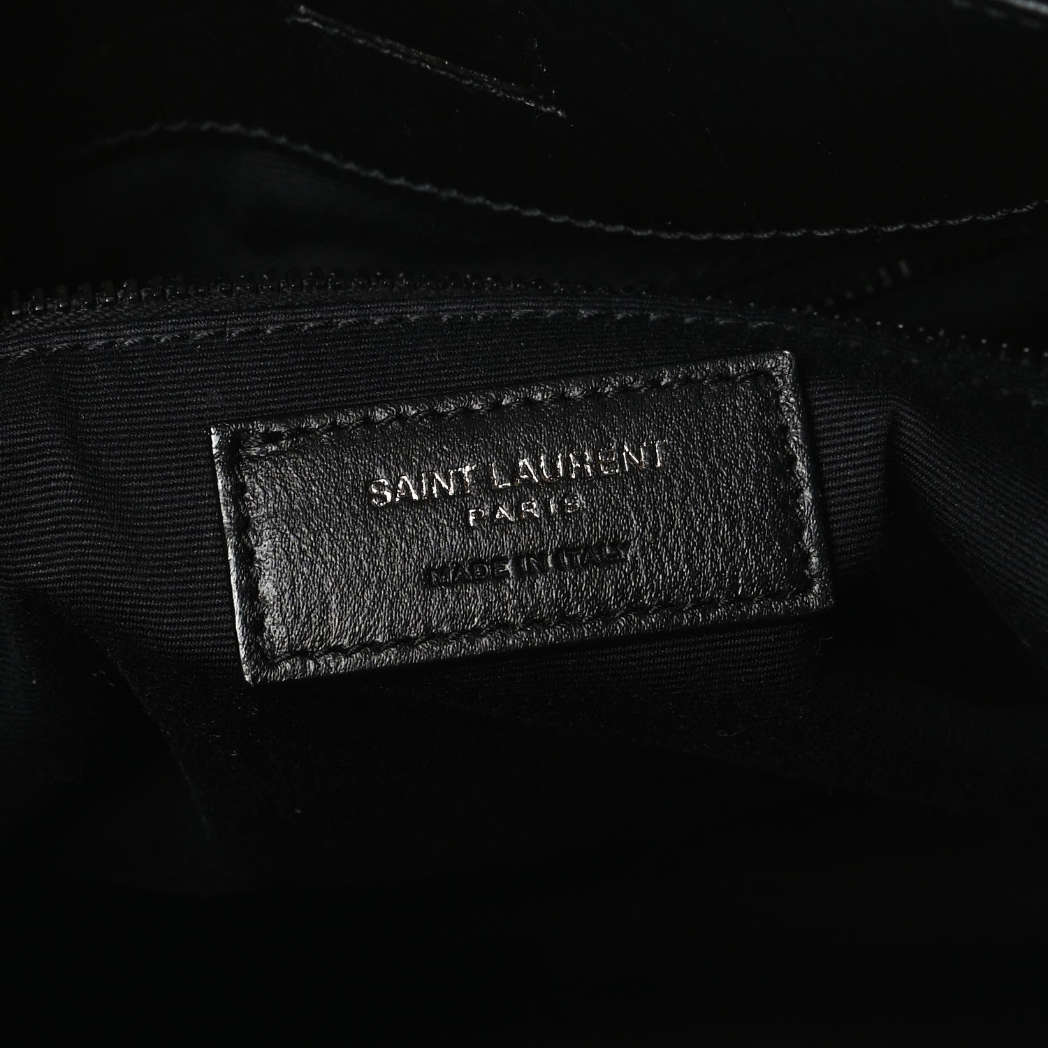 Saint Laurent Calfskin Crocodile Embossed Monogram Medium Niki Shopping Bag Black 6 of 13