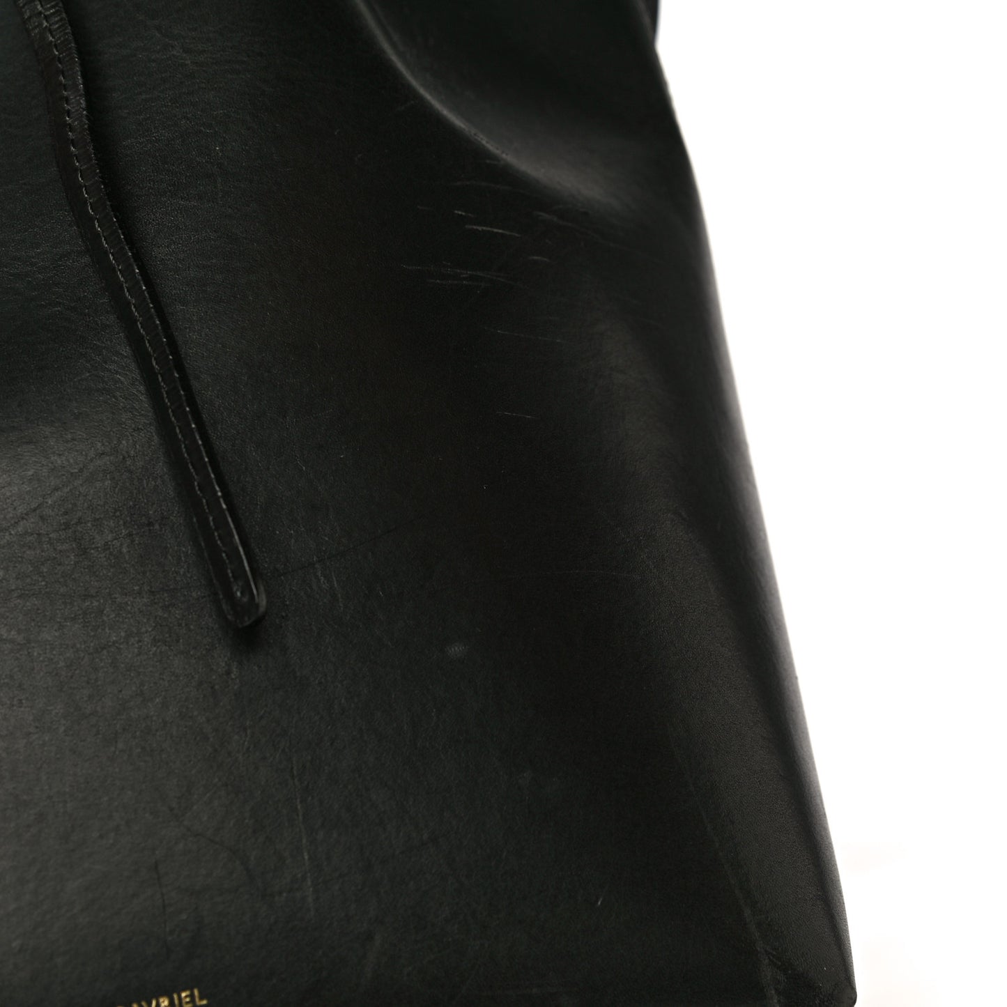 Vegetable Tanned Calfskin Bucket Bag Black Ballerina