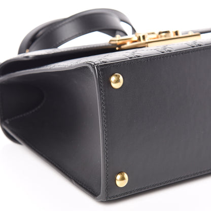 Gucci Guccissima Signature Small Padlock Top Handle Bag Black 6 of 9