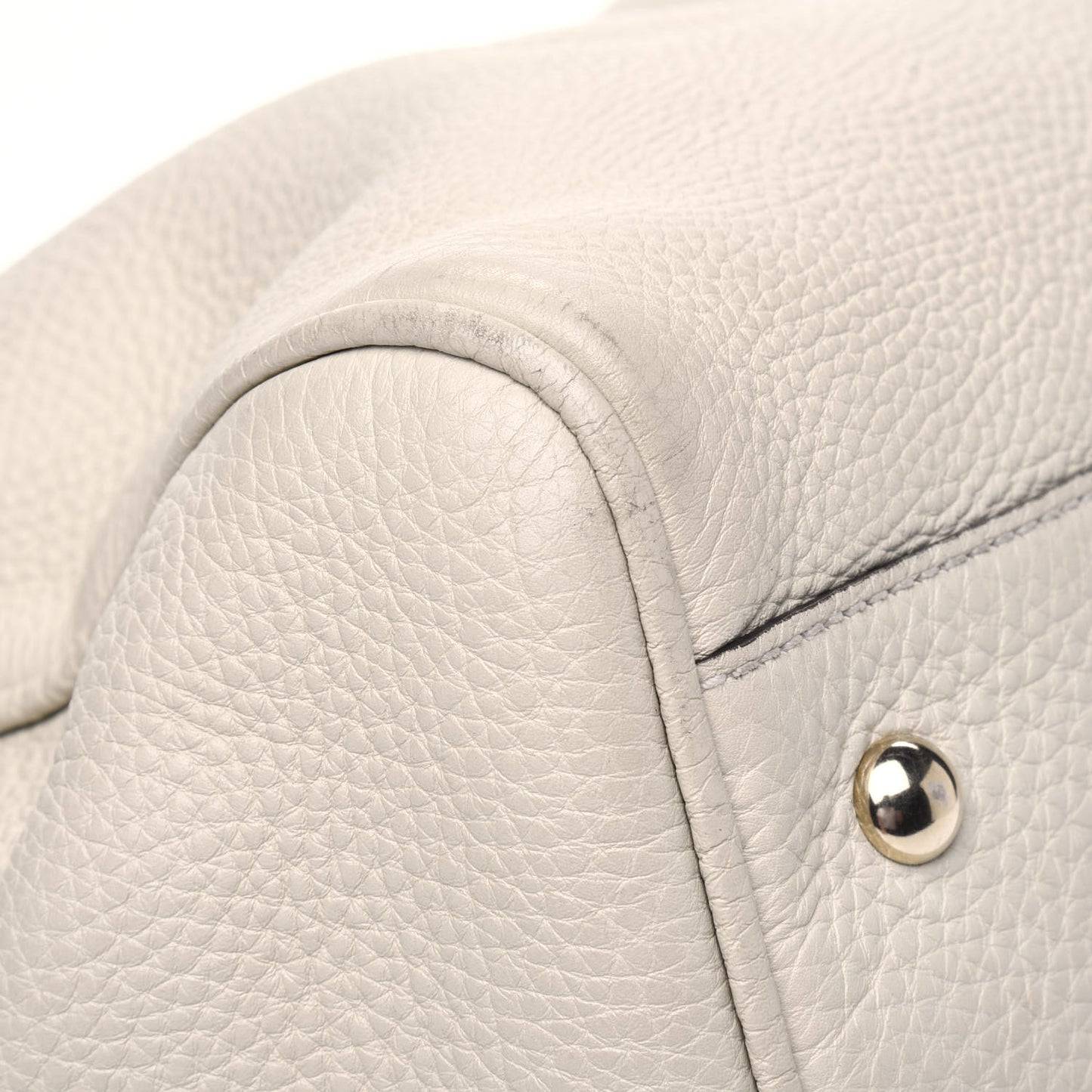 Calfskin Bamboo Medium Shopper Boston Mystic White